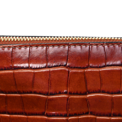 Chloe Calfskin Crocodile Embossed Medium Marcie Satchel Mahogany 11 of 12