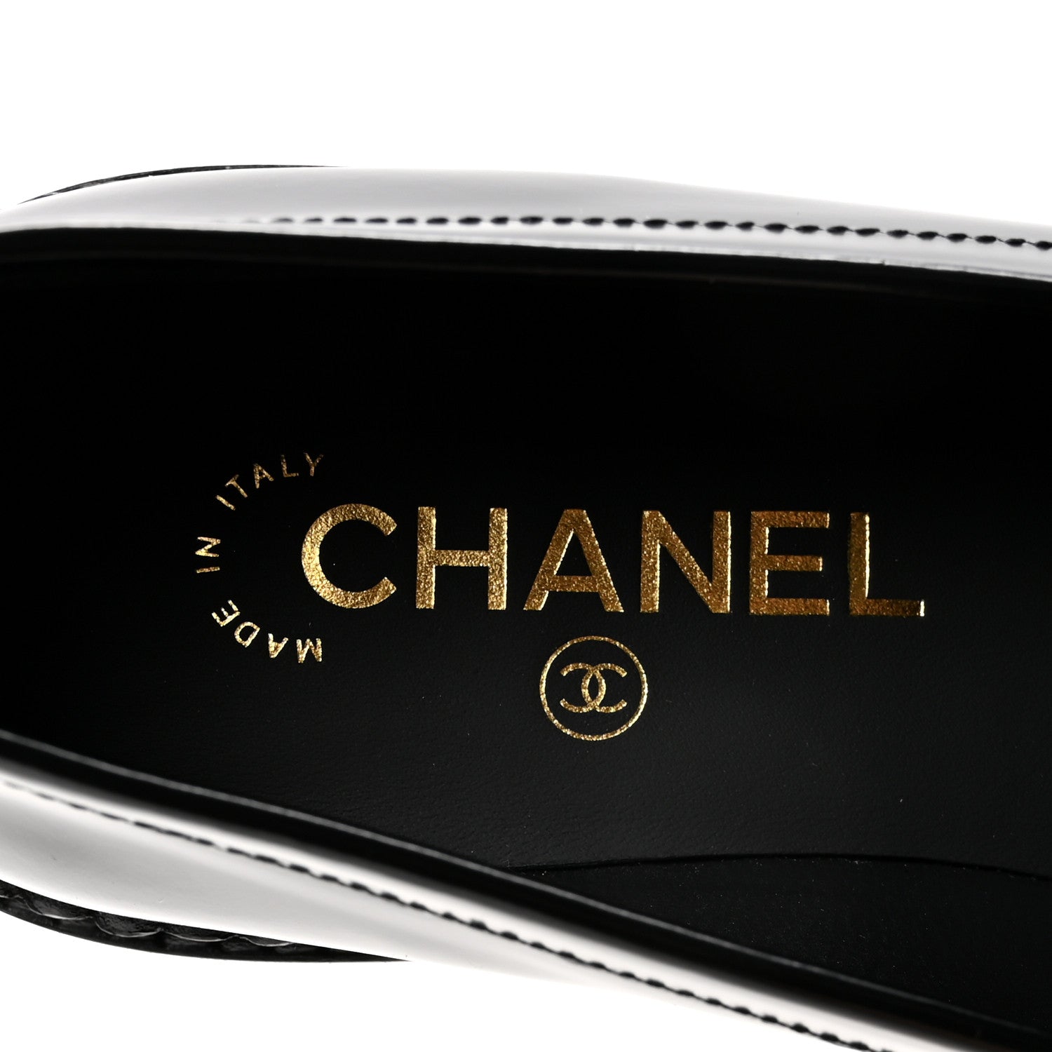 Chanel Shiny Calfskin Pearl CC Loafers 39 Black 8 of 10