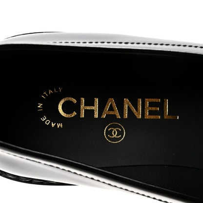 Chanel Shiny Calfskin Pearl CC Loafers 39 Black 8 of 10