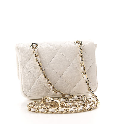 Chanel Caviar Quilted Flap Chain Waist Bag White 3 of 12