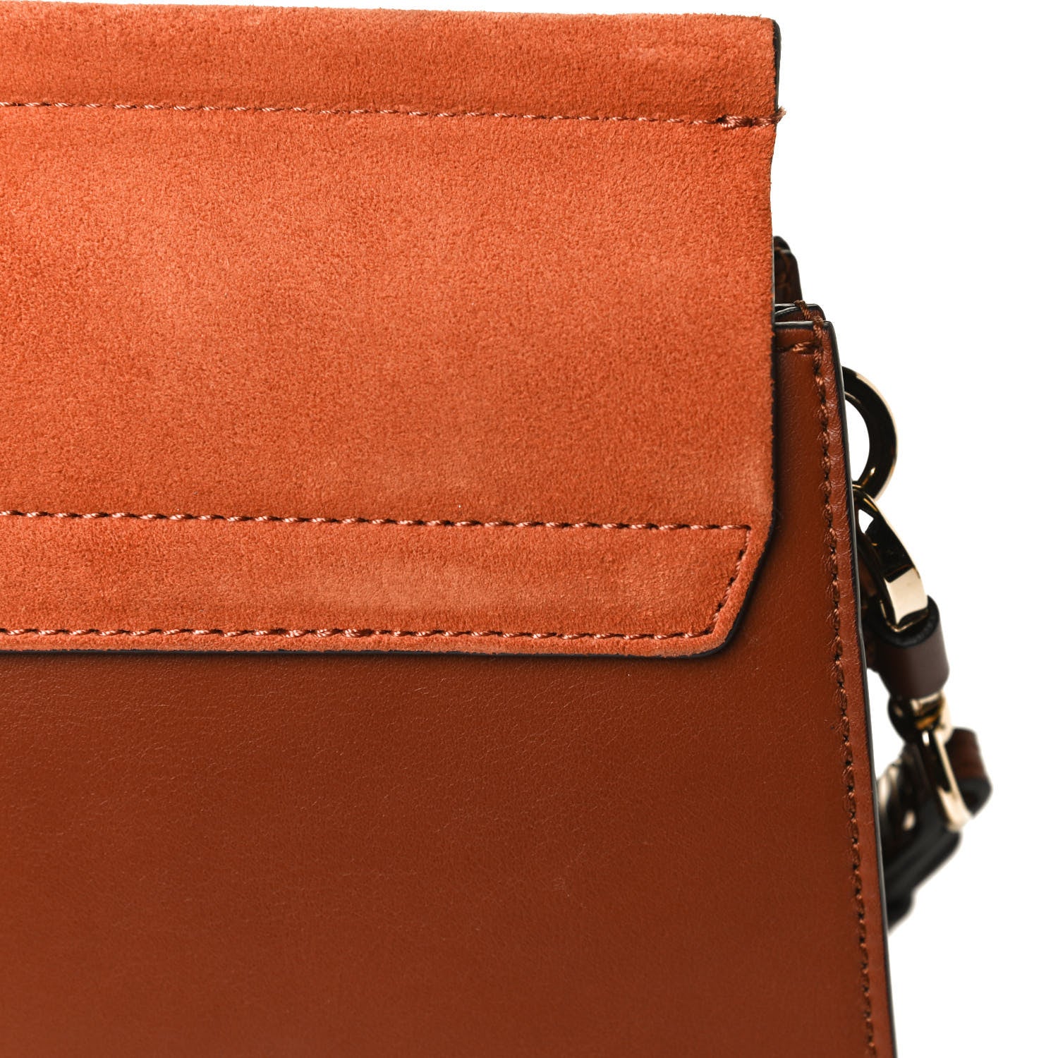 Chloe Suede Calfskin Medium Faye Shoulder Bag Tobacco 12 of 14