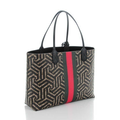 Gucci GG Supreme Monogram Caleido Web Medium Tote Beige Ebony 3 of 8