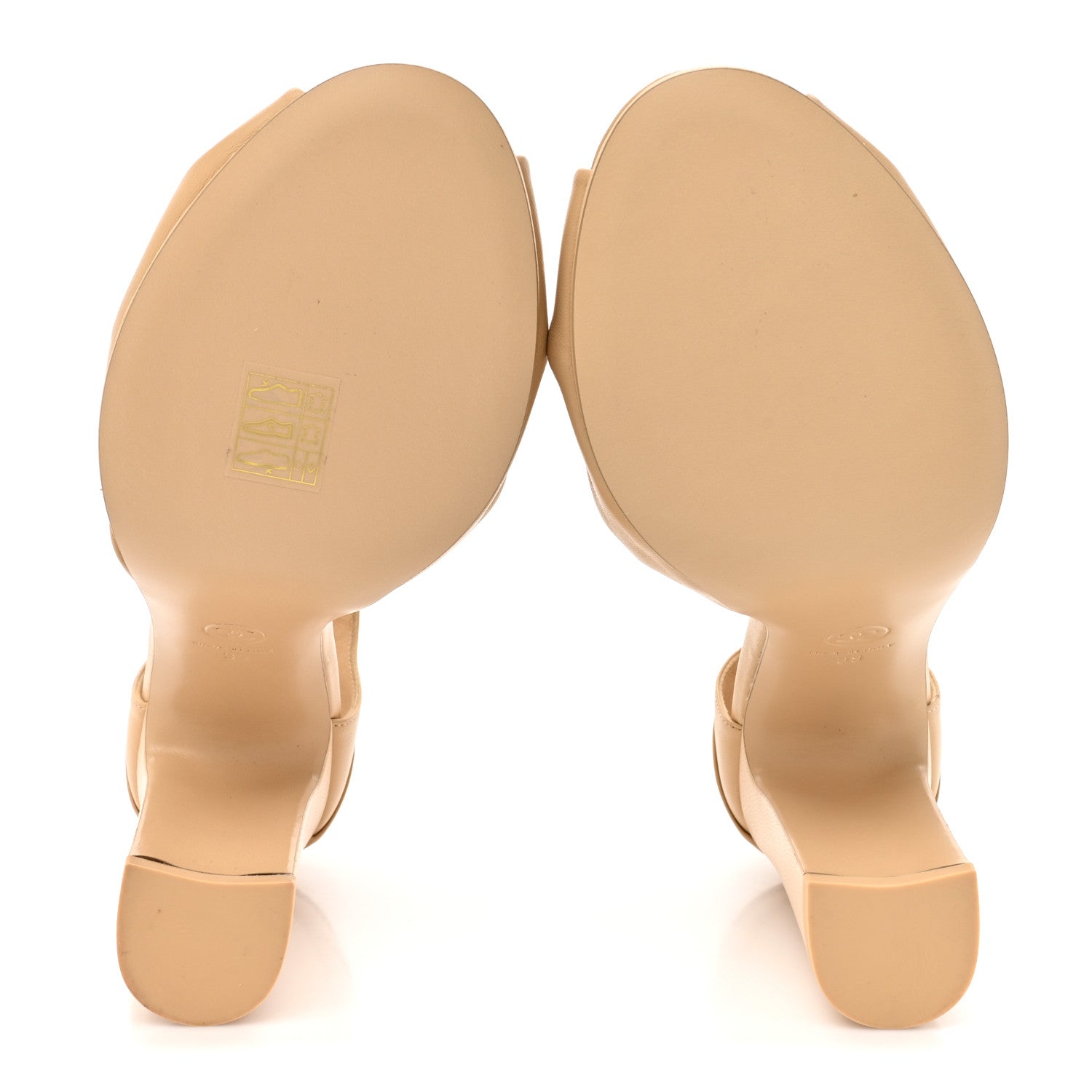Chanel Lambskin Pearl CC Sandals 39 Beige 6 of 9