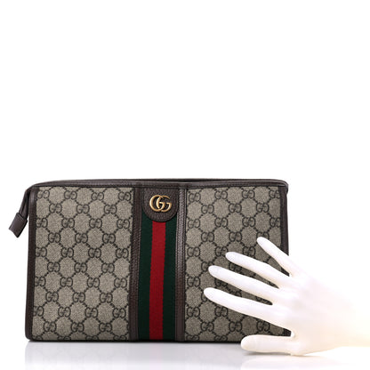 Gucci GG Supreme Monogram Web Ophidia GG Toiletry Case Beige New Acero 2 of 11