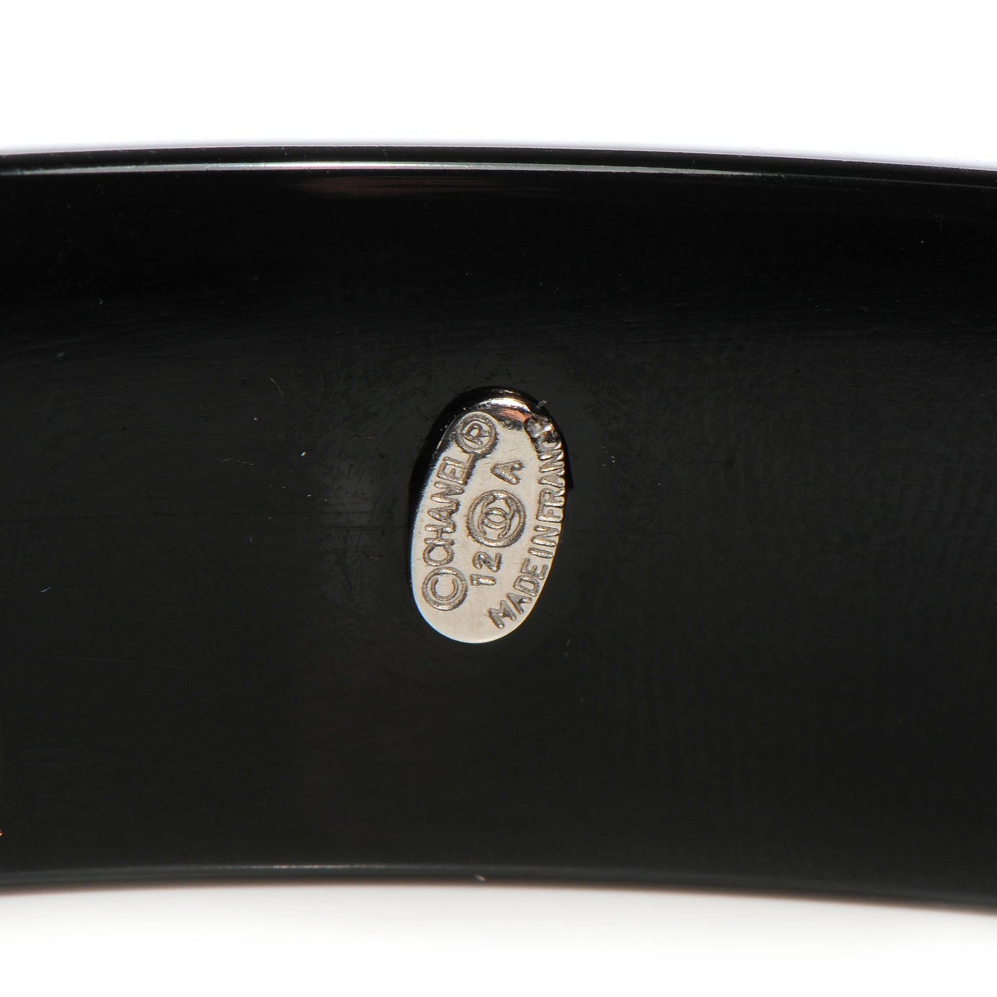 Chanel Resin Crystal CC Bangle Black 5 of 6