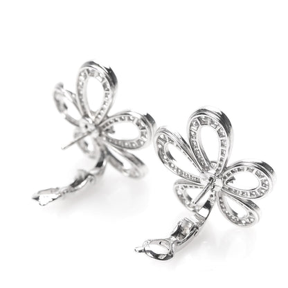 Van Cleef & Arpels 18K White Gold Diamond Flowerlace Earrings 3 of 6