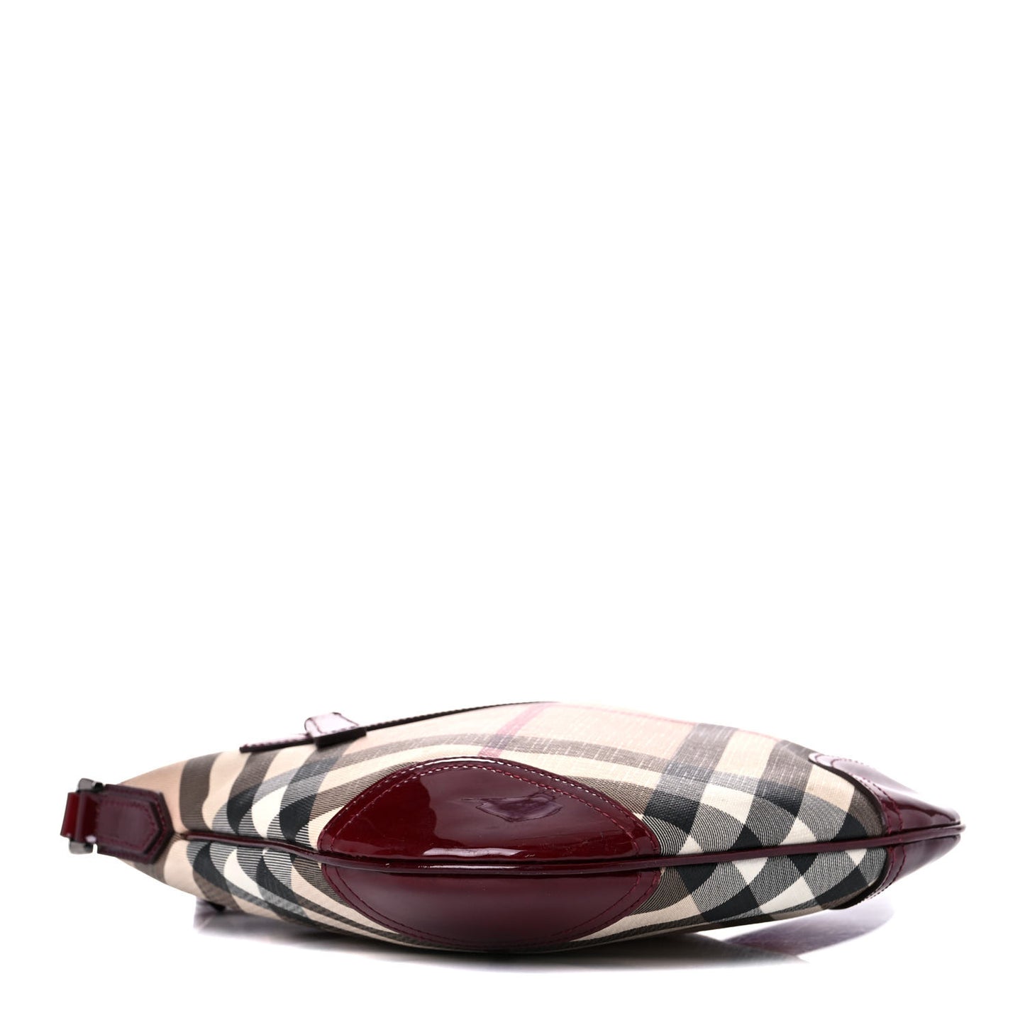 Patent Nova Check Dryden Crossbody Bag Dark Red