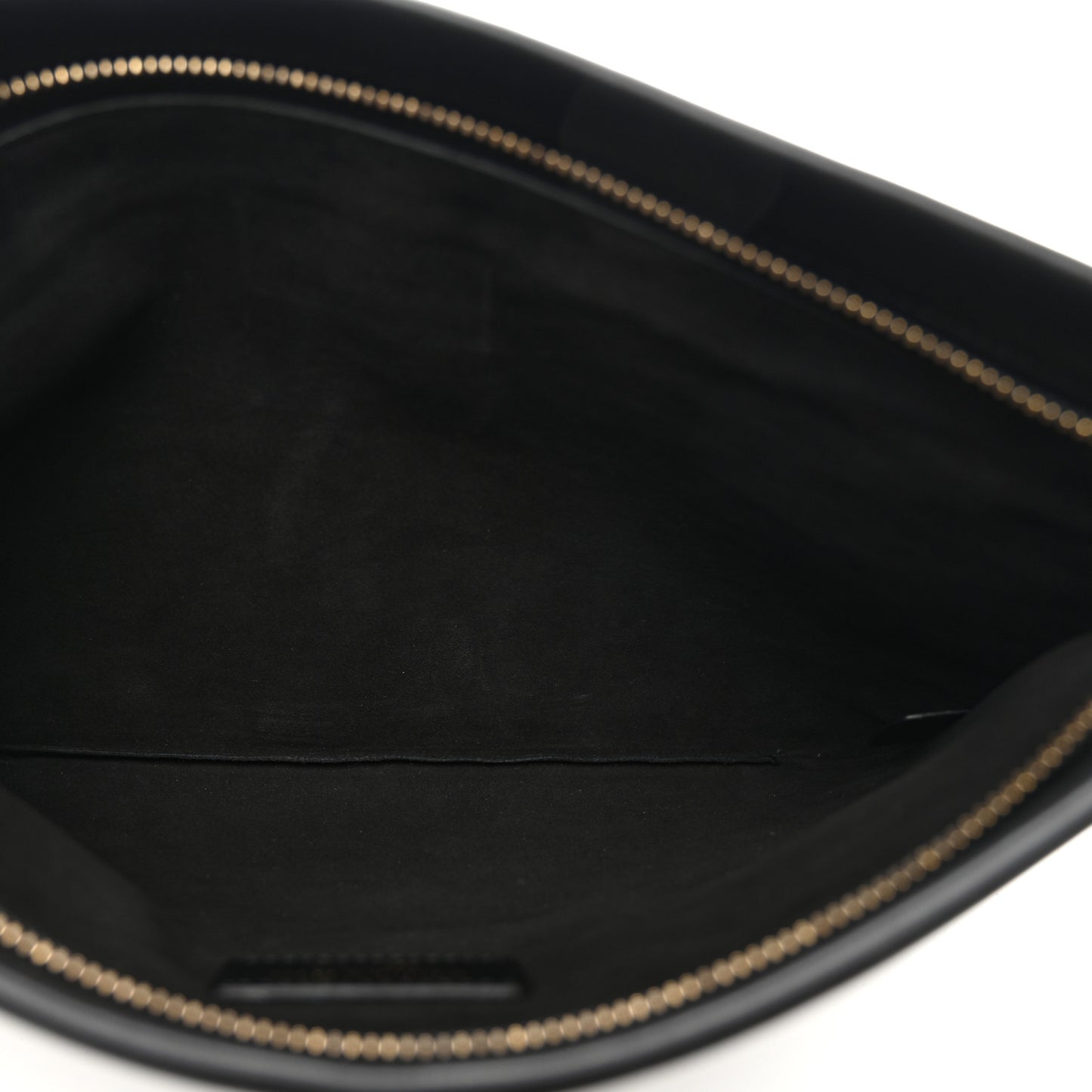 Calfskin Medium Diordouble Zip Pouch Black