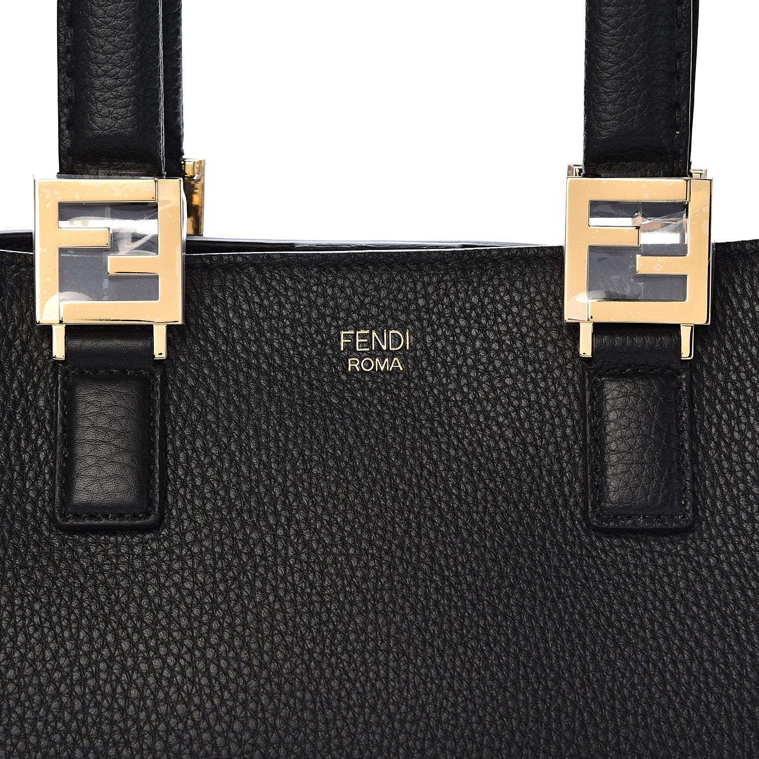 Fendi Cuoio Romano Selleria Medium FF Tote Black 14 of 14