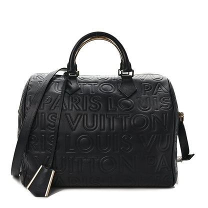 Louis Vuitton Calfskin Embossed Speedy Cube 30 Black 1 of 10