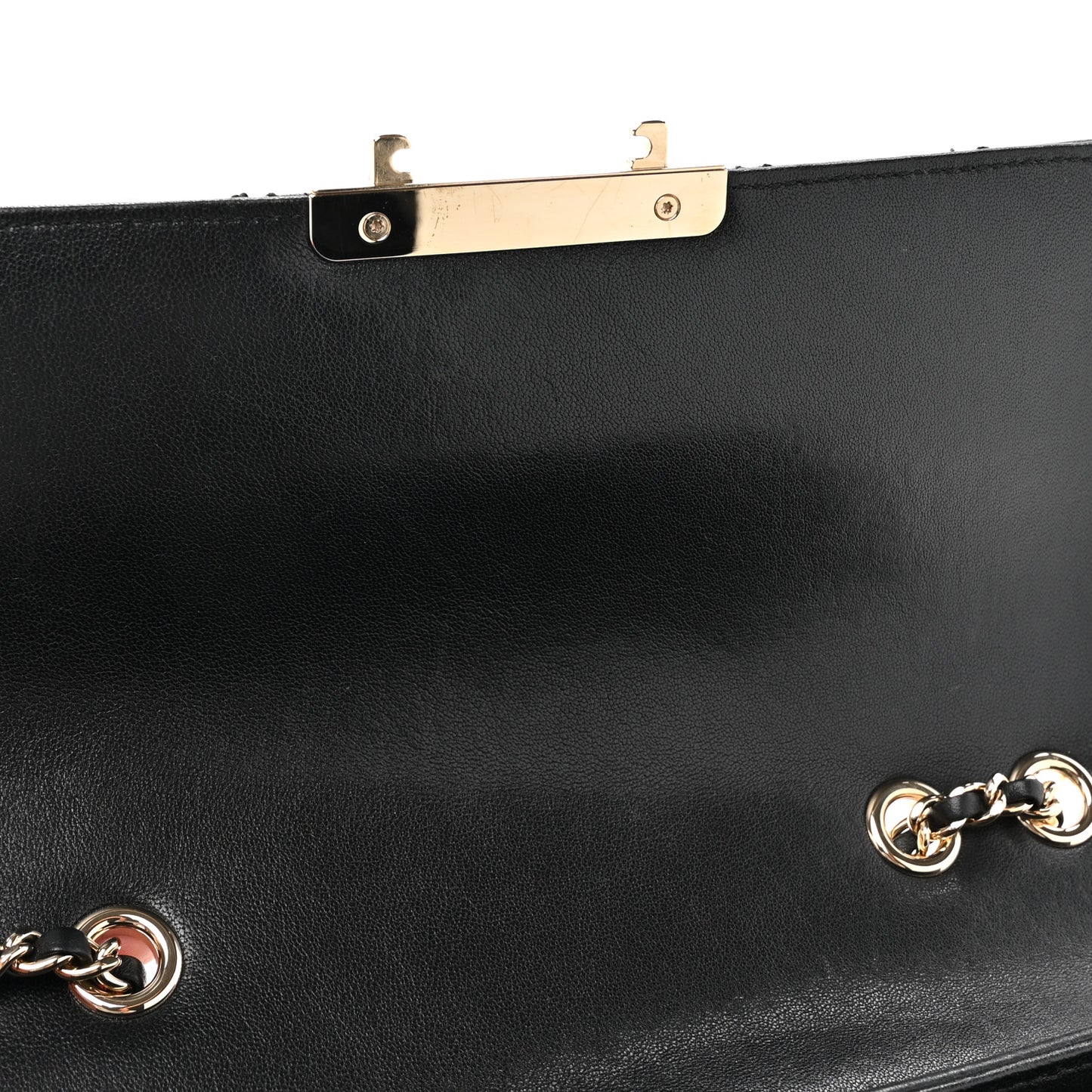 Sheepskin Quilted Beauty Lock Flap Black