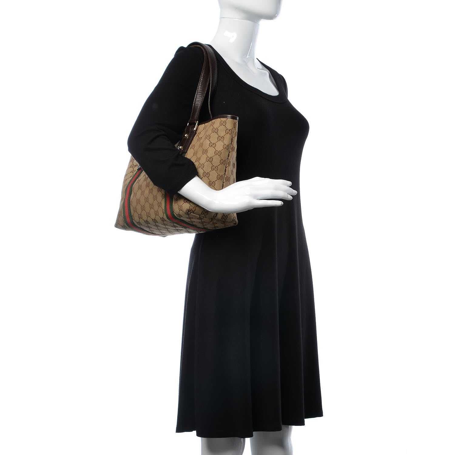 Gucci Monogram Medium Jolicoeur Tote Dark Brown 2 of 14