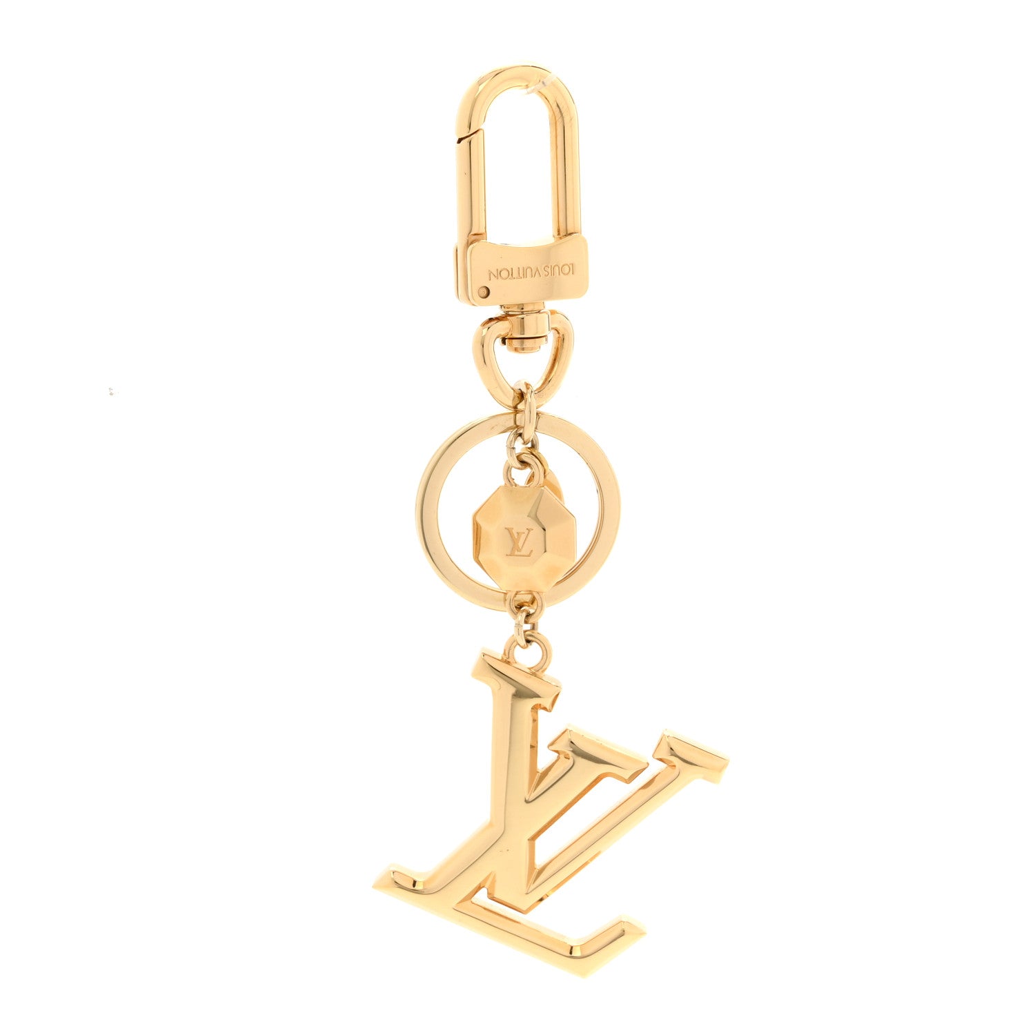 Louis Vuitton LV Facettes Bag Charm Key Holder Gold 1 of 3