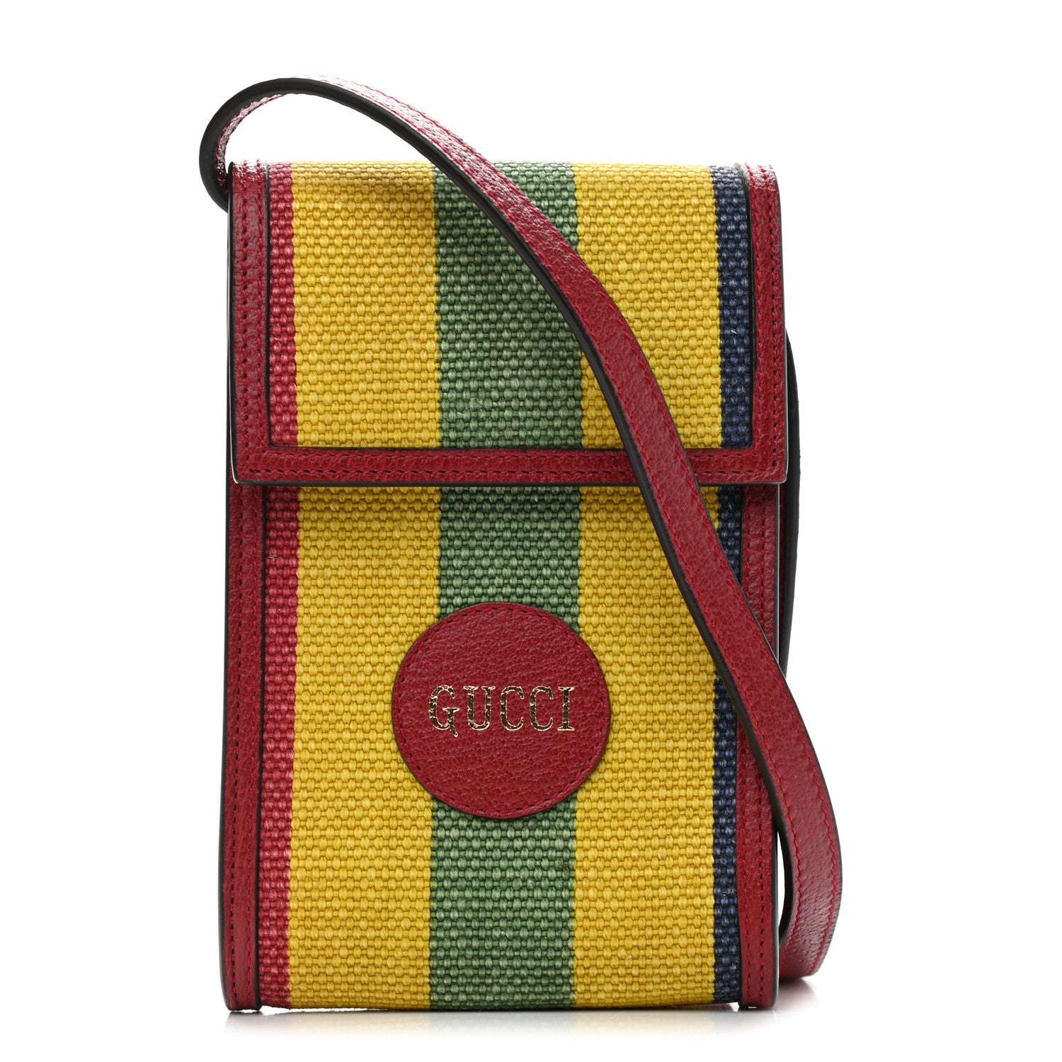 Gucci Canvas Marley Stripe Script Logo Mini Gucci 100 Crossbody Bag Red 1 of 9
