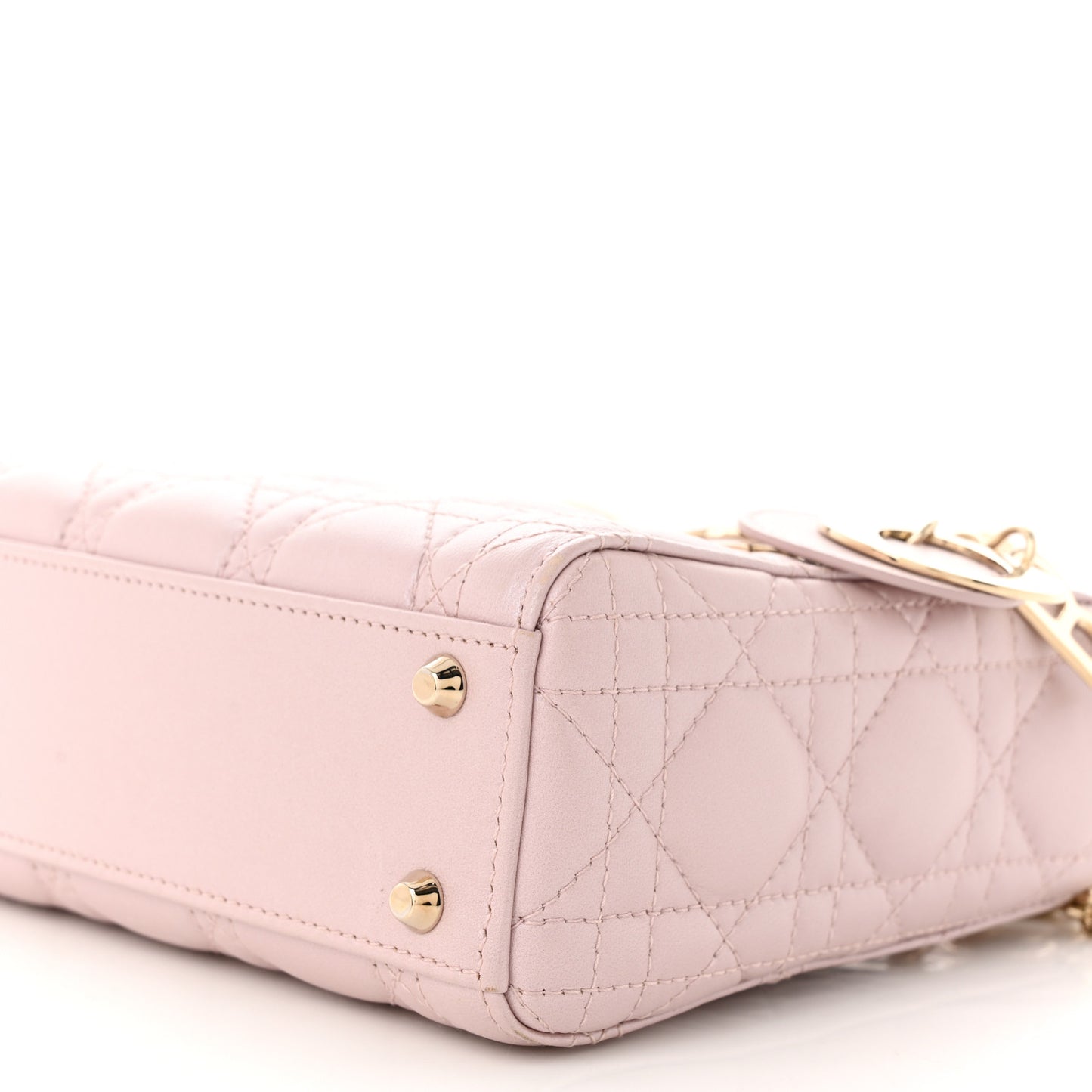 Lambskin Cannage Mini Lady Dior Rose Clair