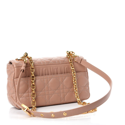 Christian Dior Lambskin Cannage Small Caro Bag Rose Des Vents 3 of 9