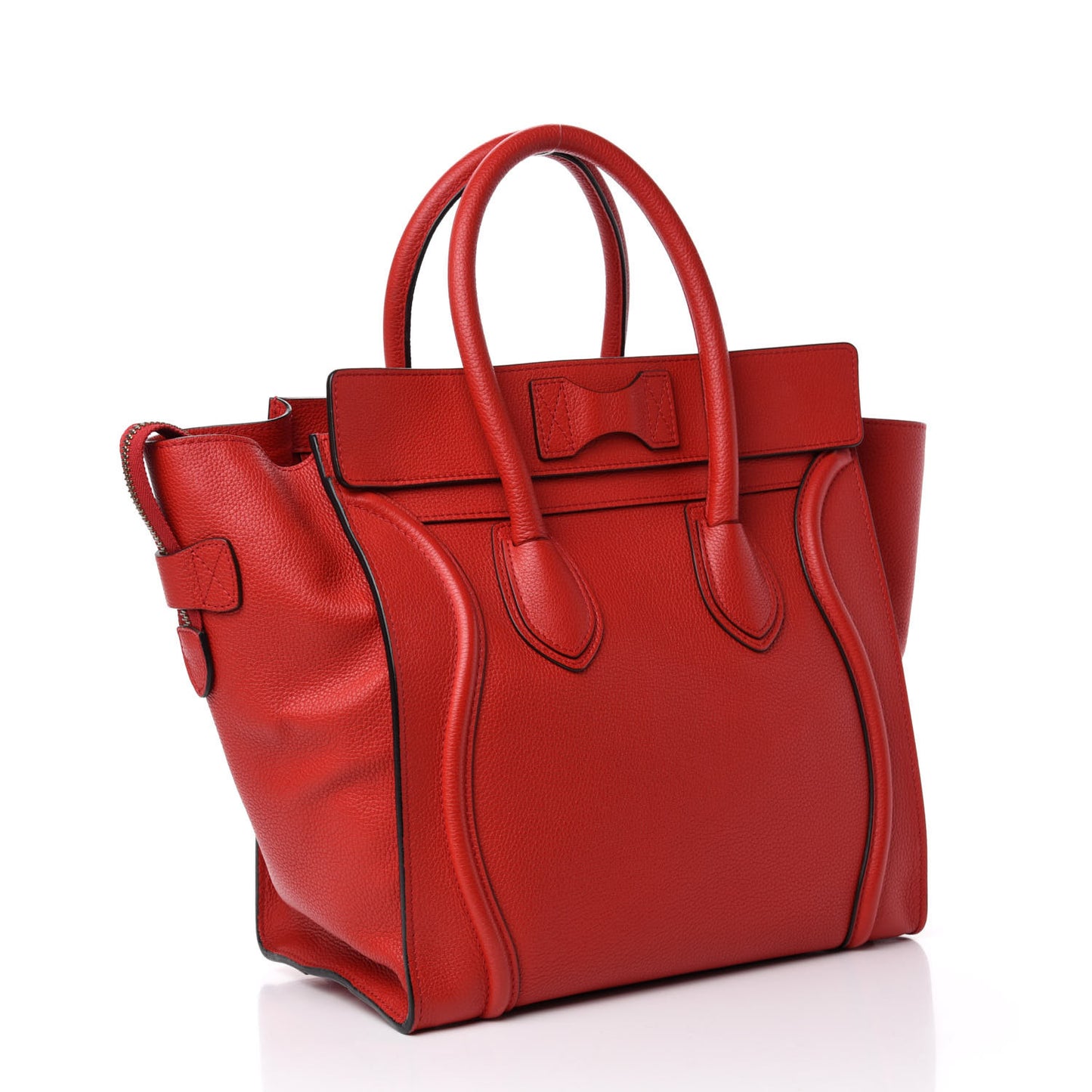 Drummed Calfskin Mini Luggage Coquelicot