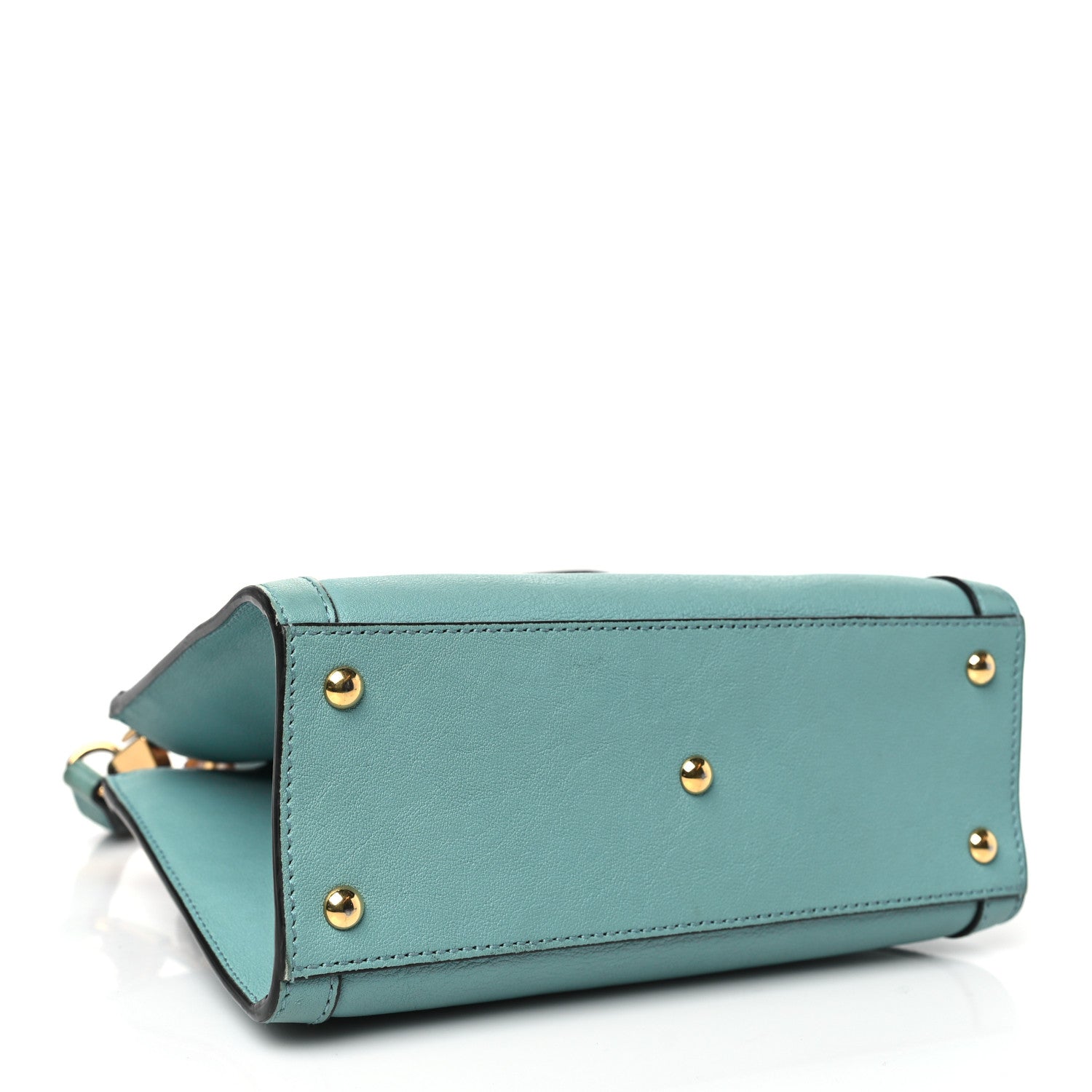 Gucci Wonka Grain Calfskin Mini Diana Tote Bag Dusty Azure Orange Fluo 4 of 12