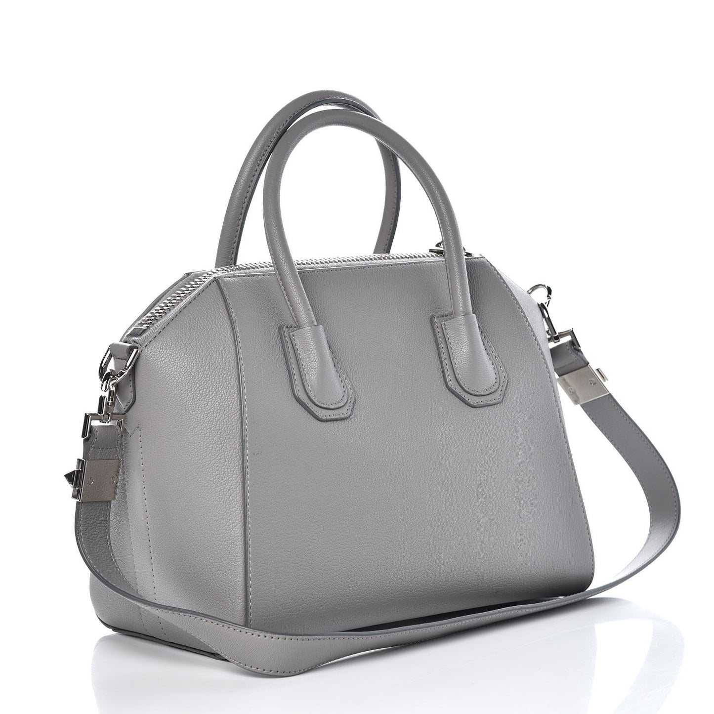 Sugar Goatskin Small Antigona Pearl Grey