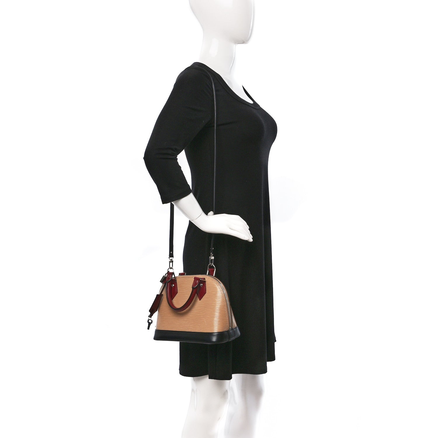 Louis Vuitton Epi Tri-Color Alma BB Vanilla Fuchsia Black 2 of 7