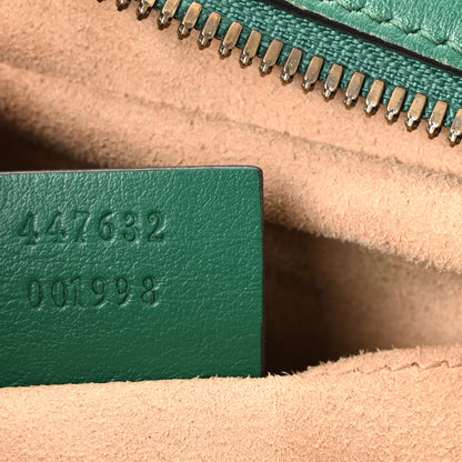 Gucci Calfskin Matelasse Small GG Marmont Chain Shoulder Bag Emerald Green 7 of 10