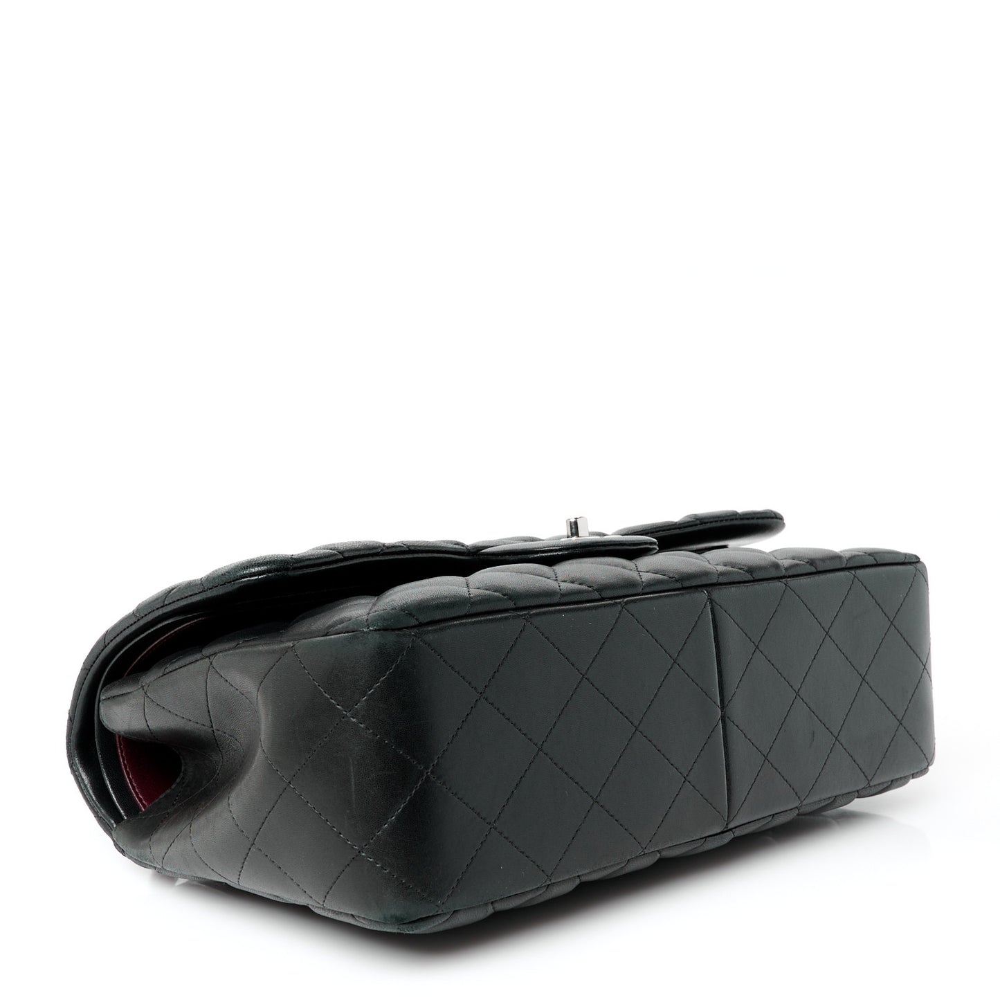 Lambskin Quilted Jumbo Double Flap Black