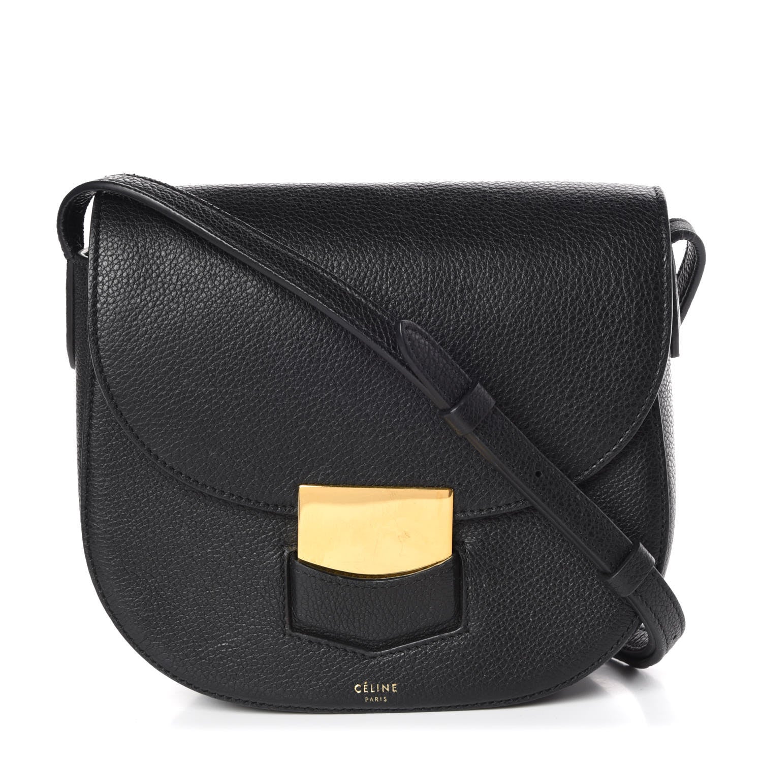 Celine Baby Grained Calfskin Small Trotteur Black 1 of 10