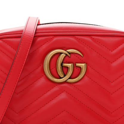 Gucci Calfskin Matelasse Small GG Marmont Chain Shoulder Bag Hibiscus Red 8 of 10