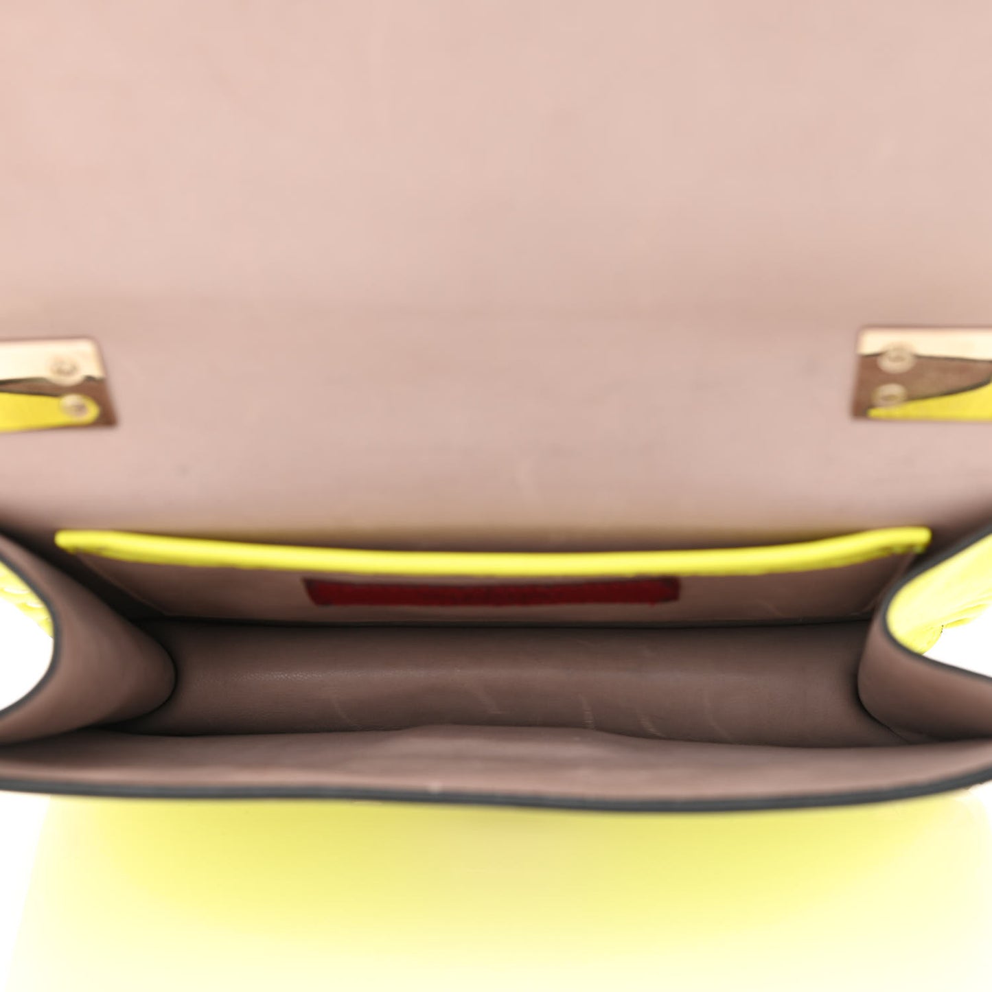Calfskin Rockstud Top Handle Crossbody Bag Yellow Fluo