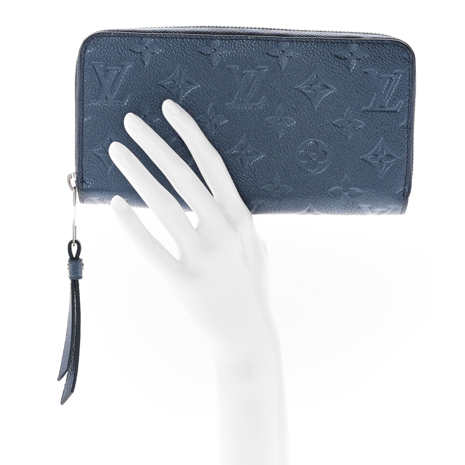Louis Vuitton Metallic Empreinte Monogram Zippy Wallet Navy Nacre 2 of 8