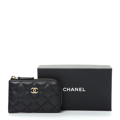 Chanel Lambskin Quilted Key Holder Case Black 8 of 8