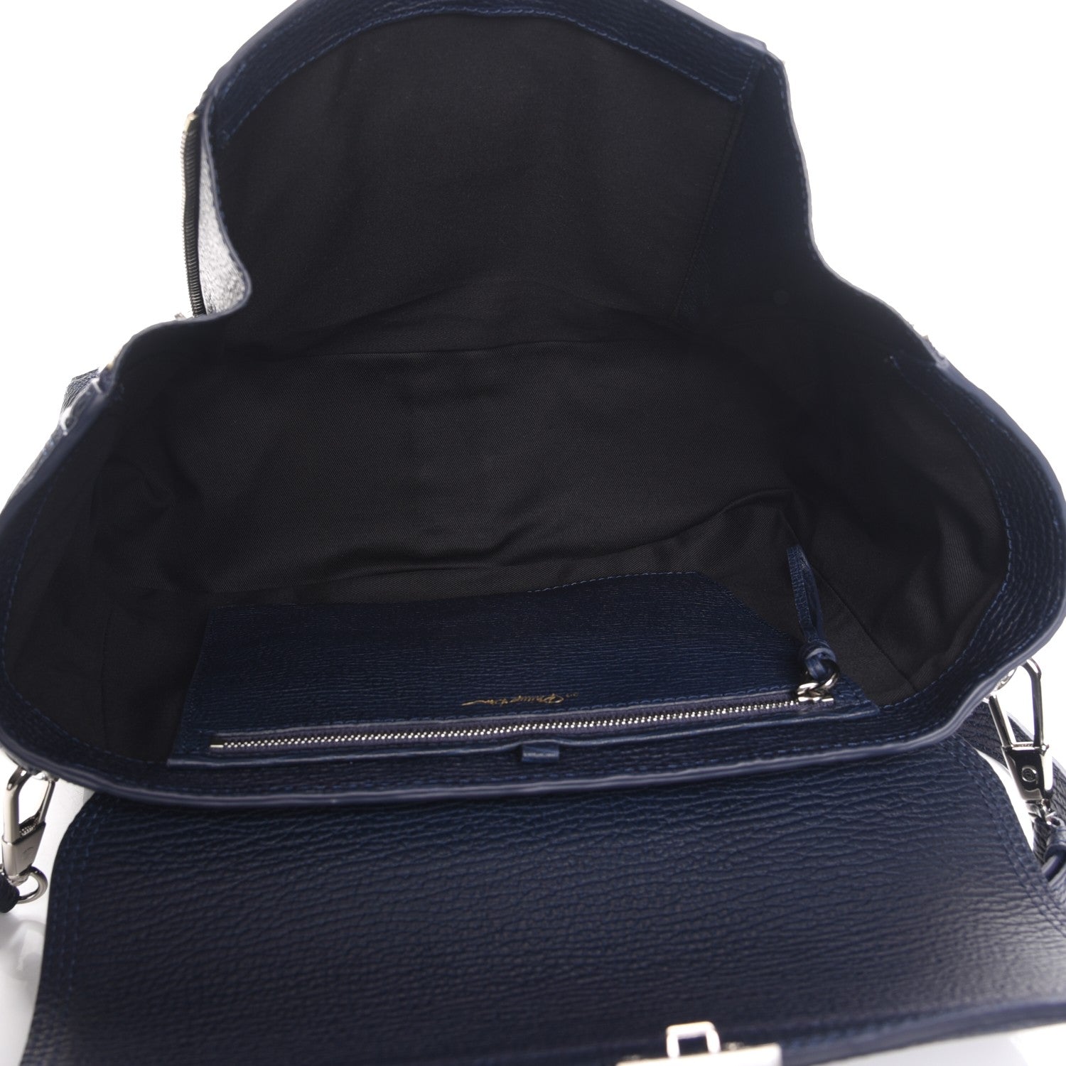 3.1 Phillip Lim 3.1 Textured Calfskin Medium Pashli Satchel Ink 6 of 8