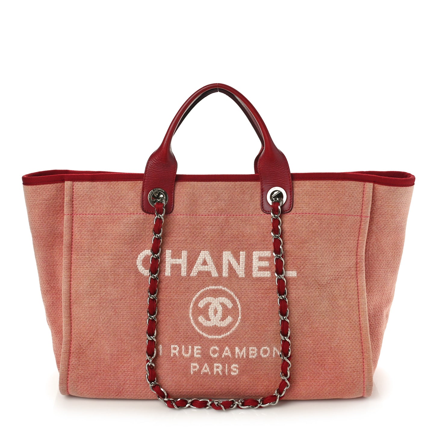 Canvas Medium Deauville Tote Red