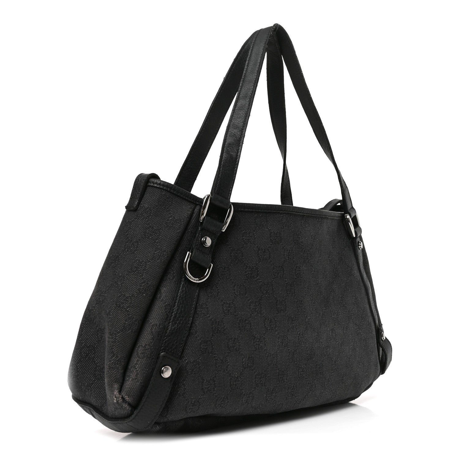 Gucci Monogram Denim Medium Abbey Shoulder Bag Black 3 of 10