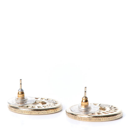 Chanel Pearl Crystal CC Round Earrings Gold 3 of 5