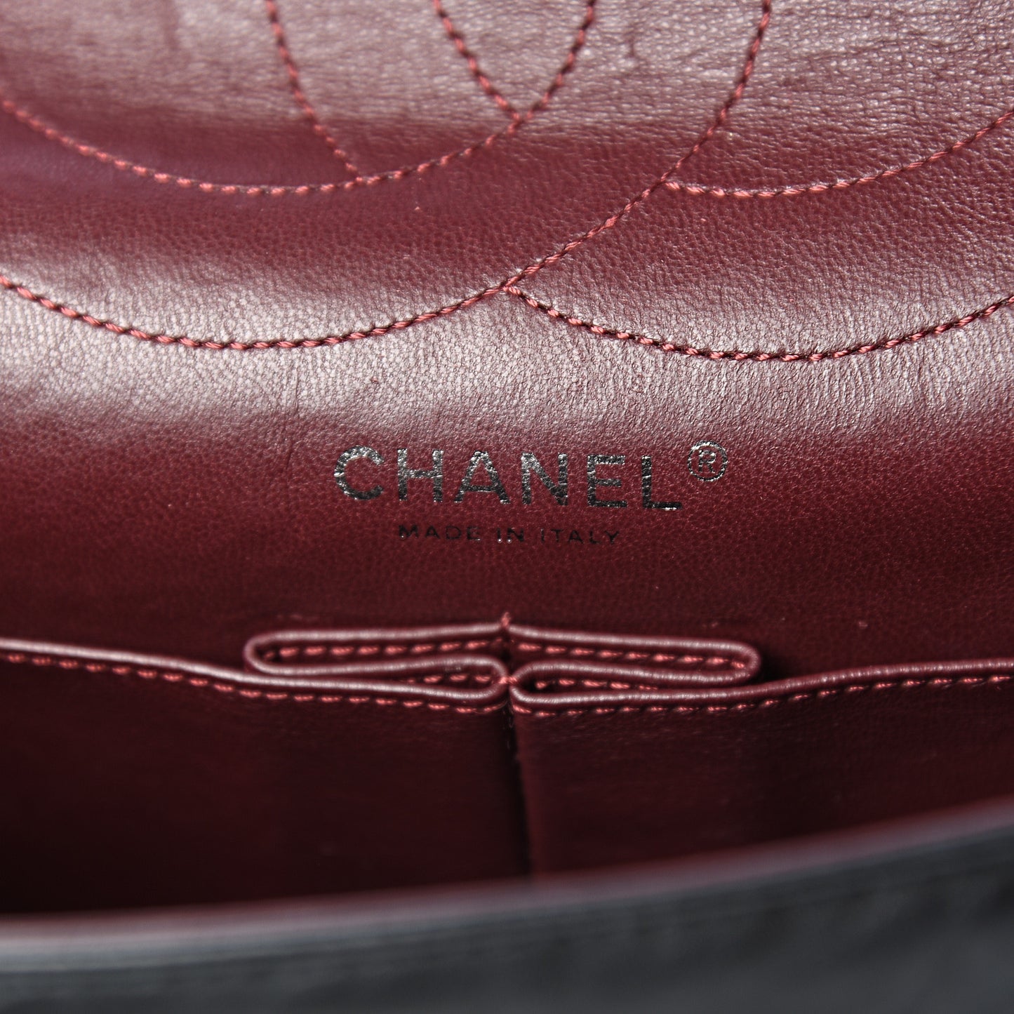 Aged Calfskin Quilted 2.55 Reissue 227 Flap Black
