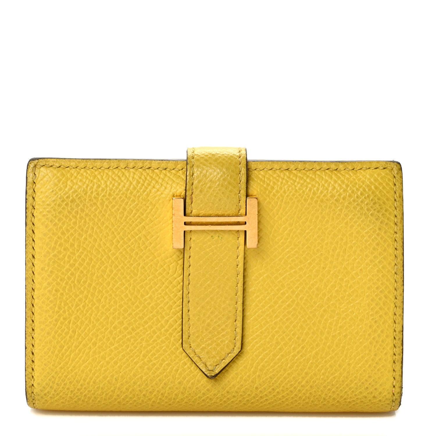 Hermes Epsom Mini Bearn Wallet Jaune Ambre 1 of 8