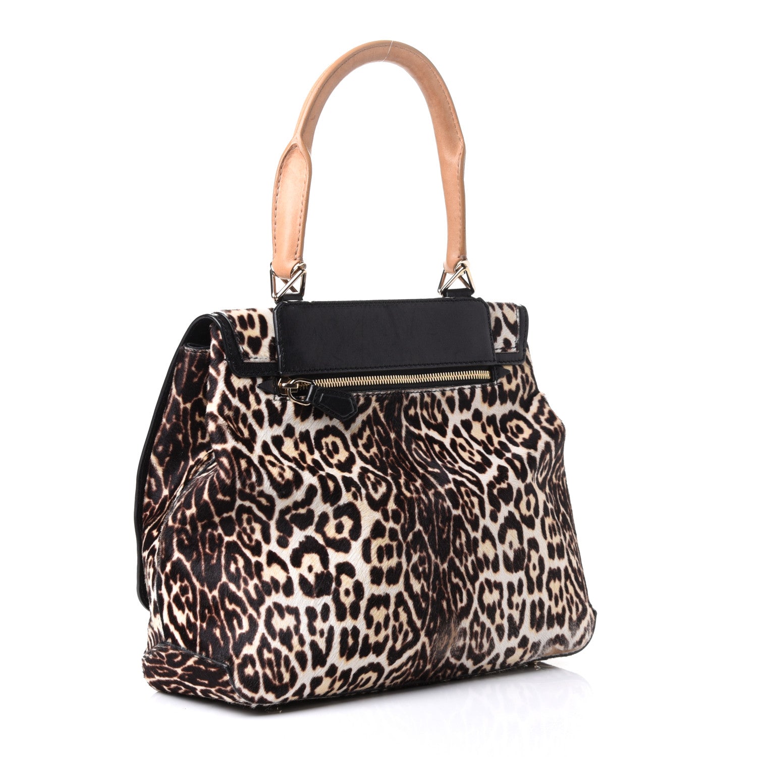 Givenchy Calf Hair Calfskin Leopard Print Mirte Saddle Bag Black 2 of 4