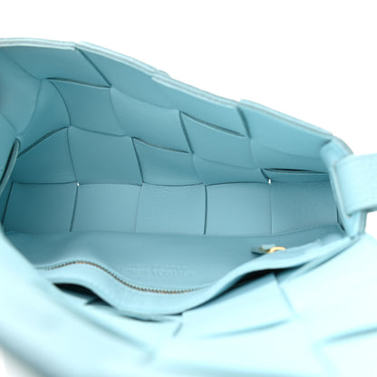 Bottega Veneta Calfskin Maxi Intreccio Cassette Bag Pale Blue 5 of 9