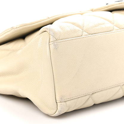 Chanel Glazed Caviar Medium Nature Flap Bag White 9 of 10