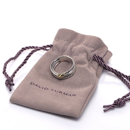 David Yurman Sterling Silver 18K Yellow Gold 6mm X Crossover Ring 54 6.75 5 of 5