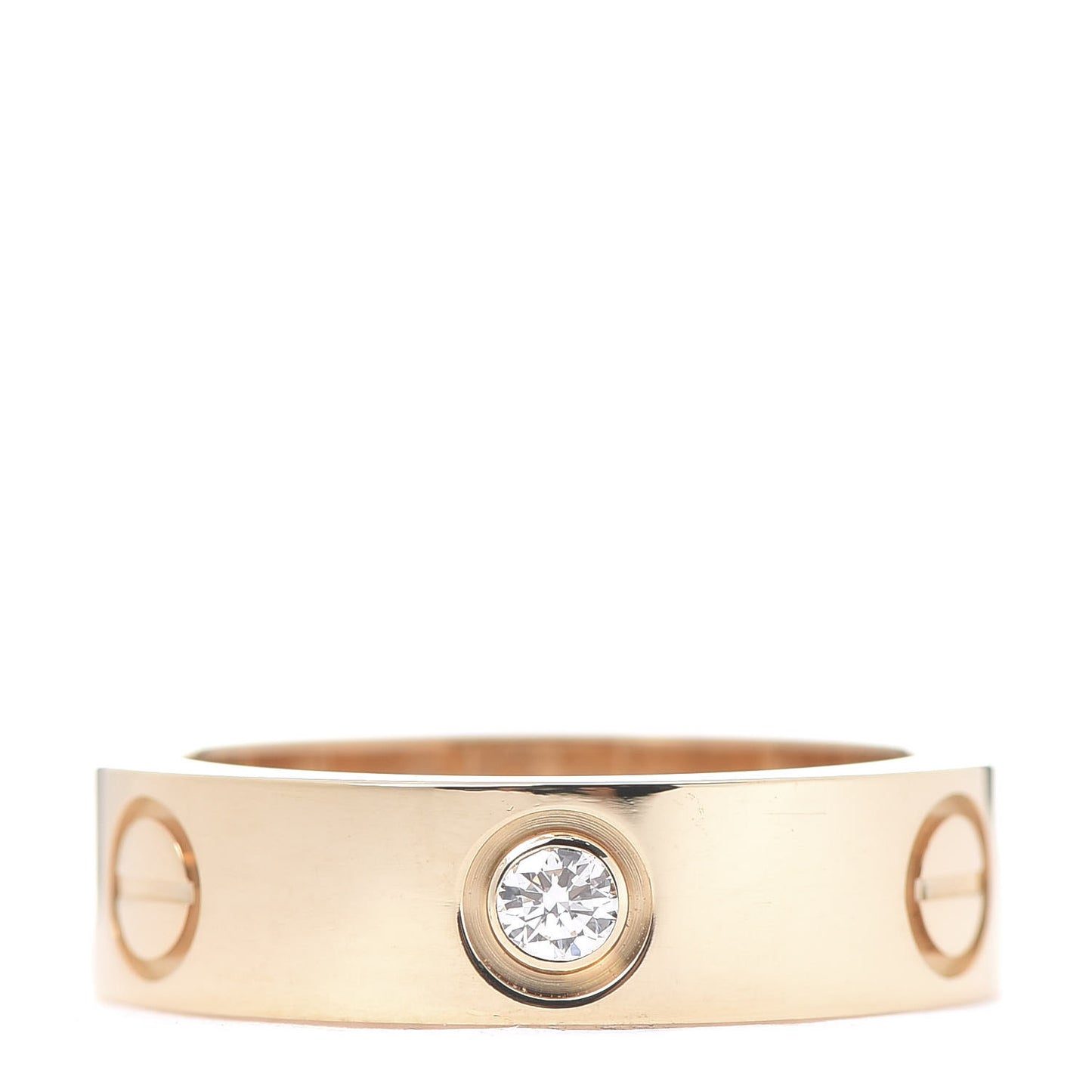 18K Yellow Gold 3 Diamond 5.5mm LOVE Ring 54 6.75