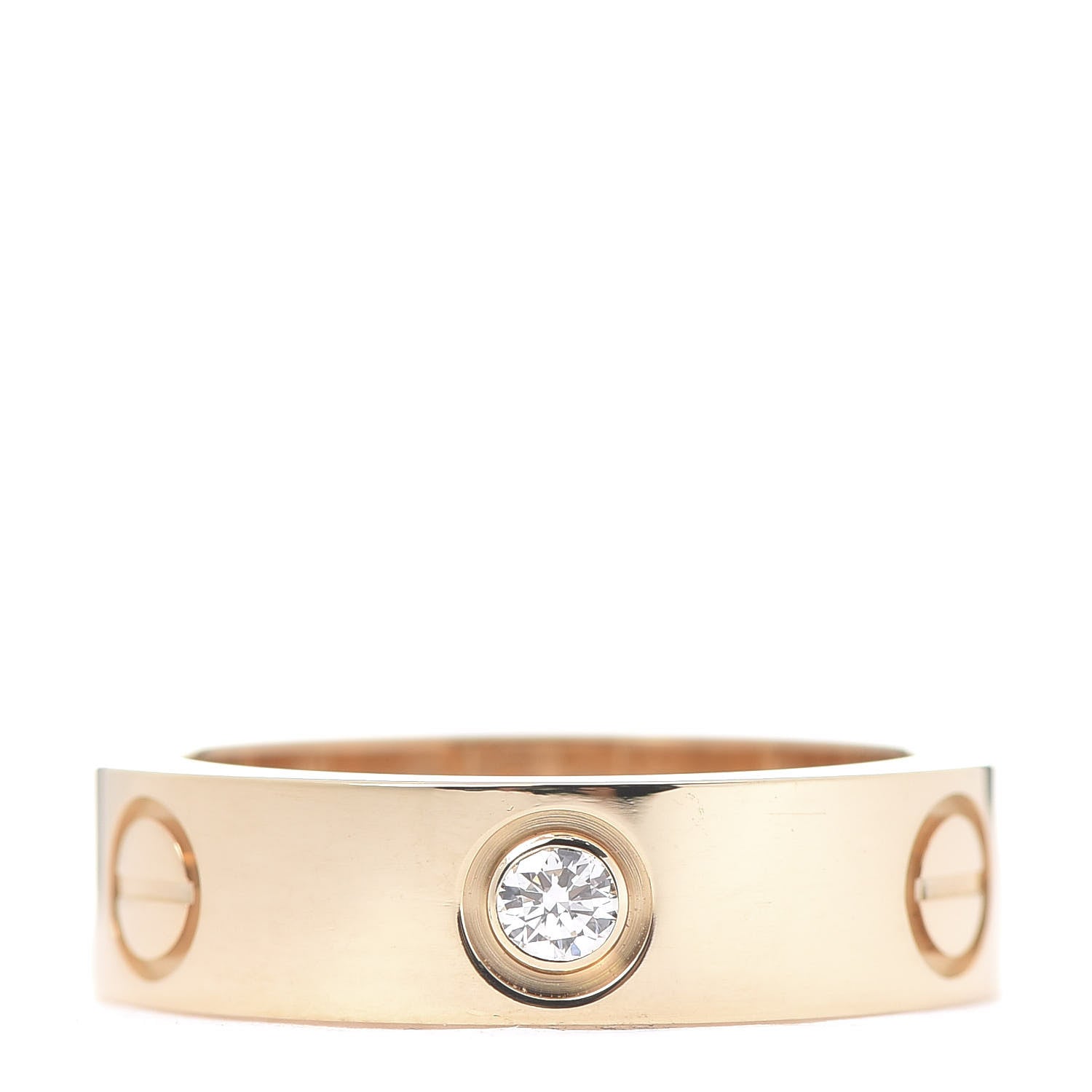 Cartier 18K Yellow Gold 3 Diamond 5.5mm LOVE Ring 54 6.75 1 of 5