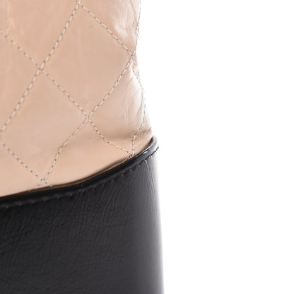Chanel Aged Calfskin Quilted Medium Gabrielle Hobo Beige Black 14 of 16