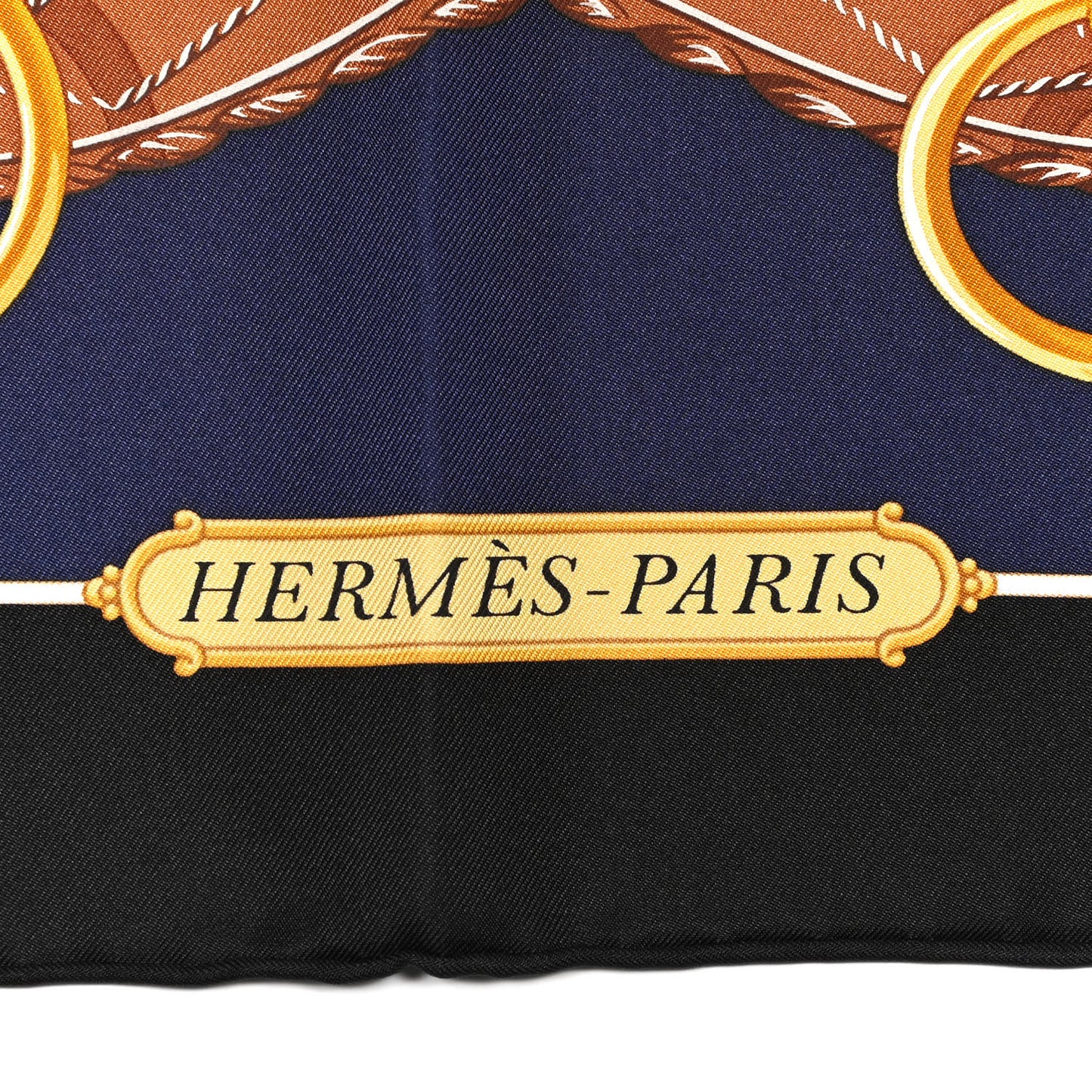Silk Lift Profile Scarf 90 Black Marine White