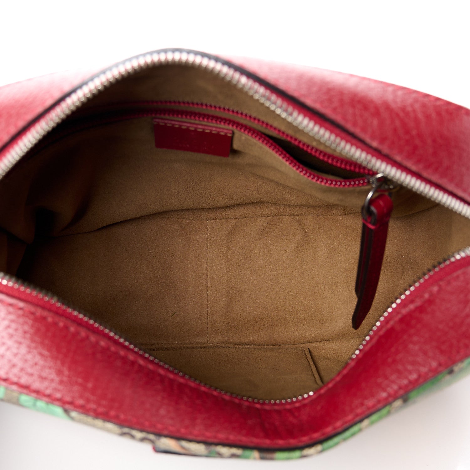 Gucci GG Supreme Monogram Tian Web Camera Bag Beige Multicolor Red 5 of 15