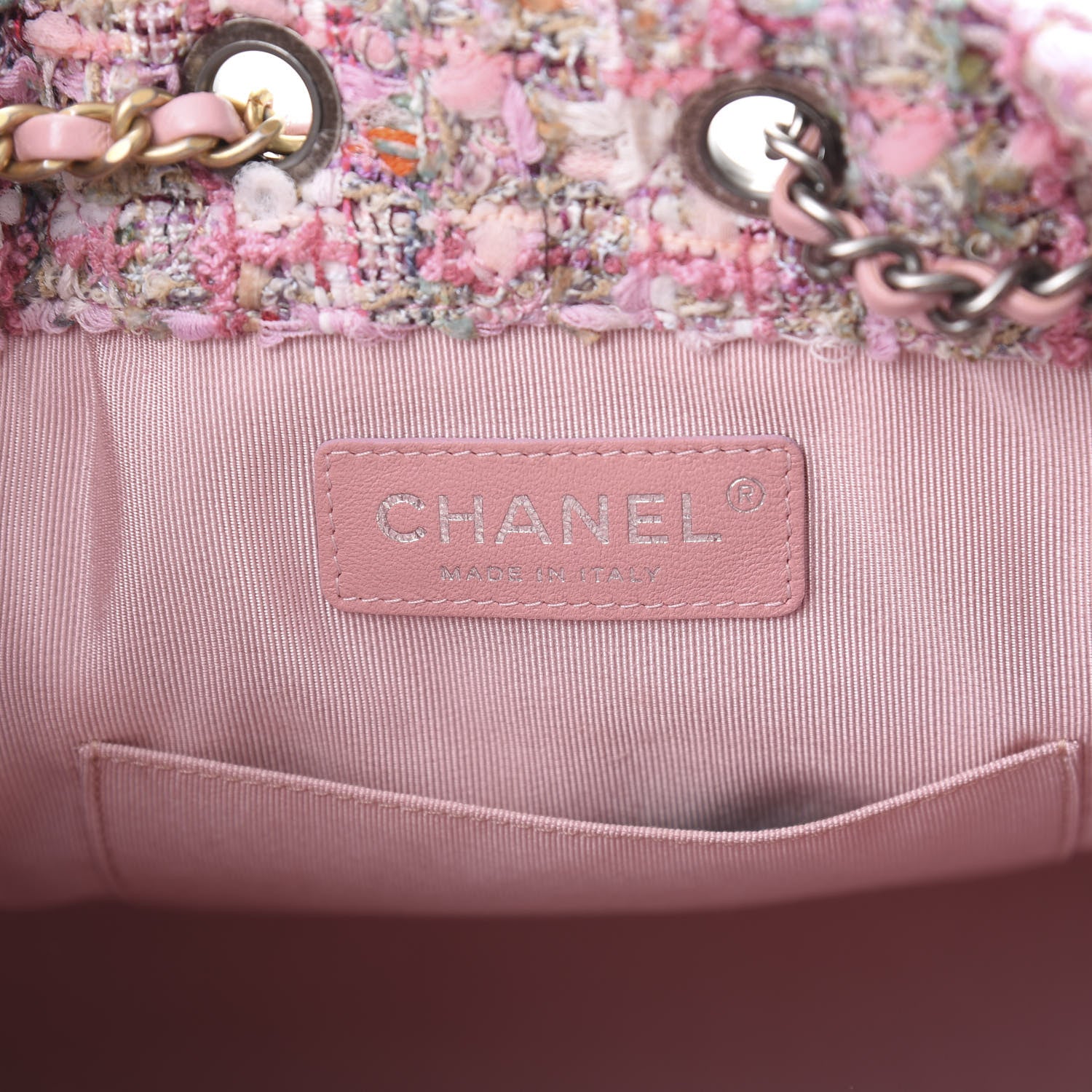 Chanel Tweed Calfskin Quilted Gabrielle Backpack Pink 5 of 11