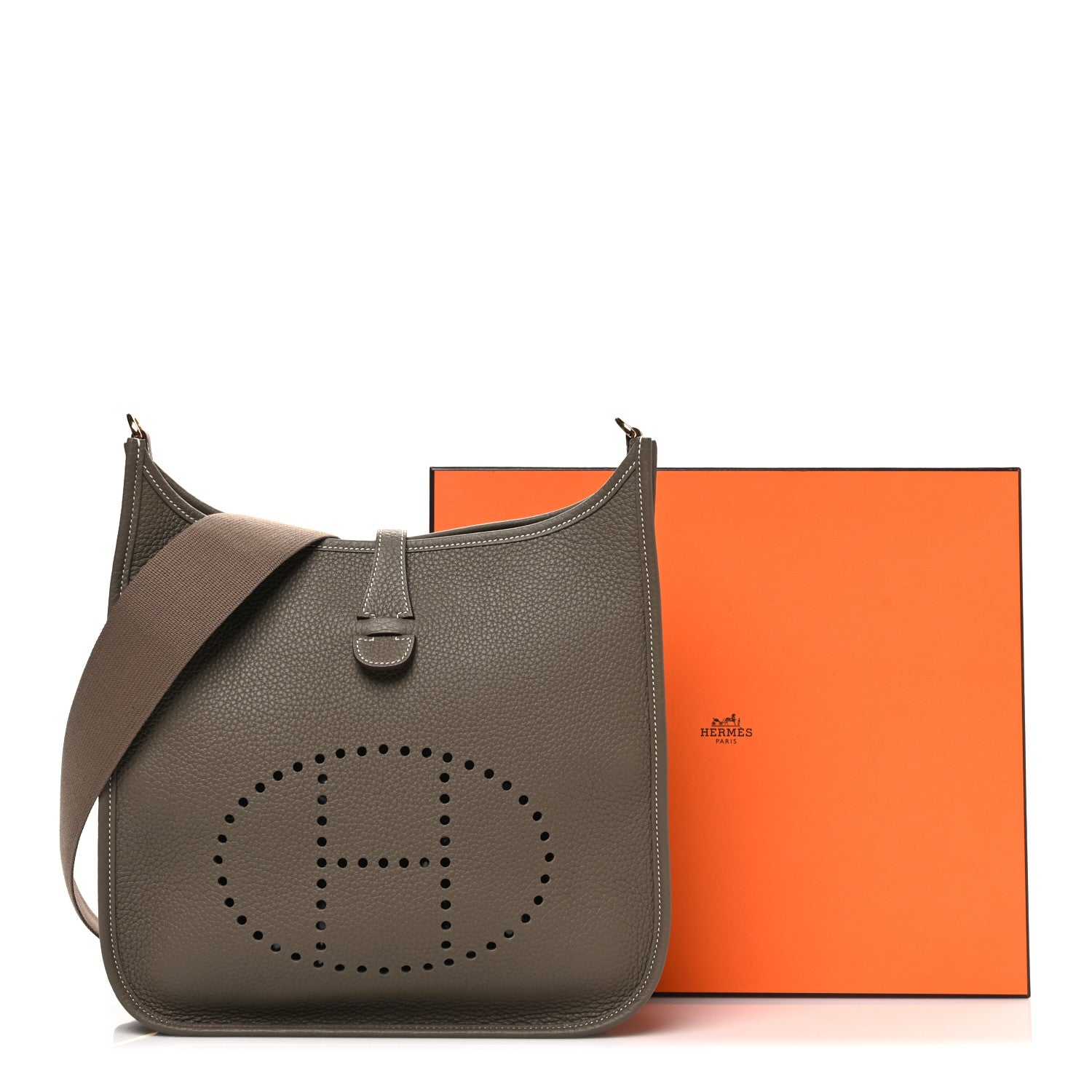 Hermes Taurillon Clemence EVELYNE III PM Etoupe 11 of 11