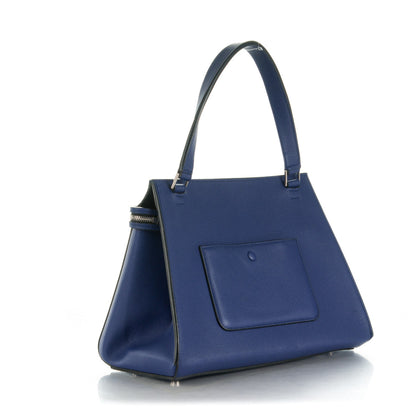 Celine Drummed Calfskin Small Edge Shoulder Bag Indigo 3 of 10