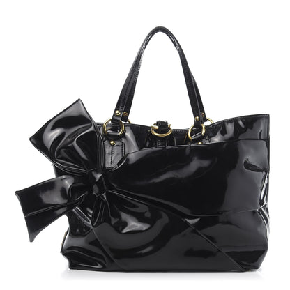 Valentino Garavani Patent Lacca Bow Tote Black 1 of 17